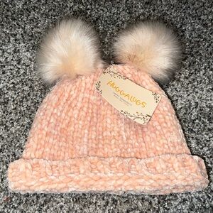 Cutest EVER Pom Pom Beanie for 2-6yrs old. NWT and SO soft. Pink Champagne.